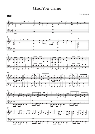 The Wanted  score for Piano