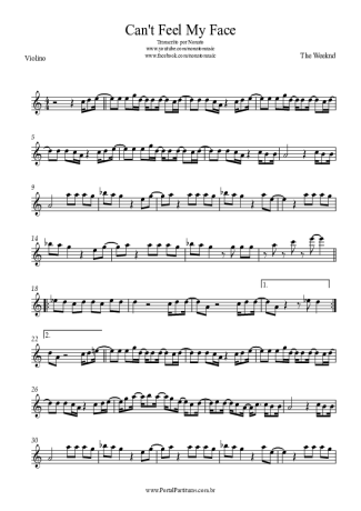 The Weeknd Can´t Feel My Face score for Violin