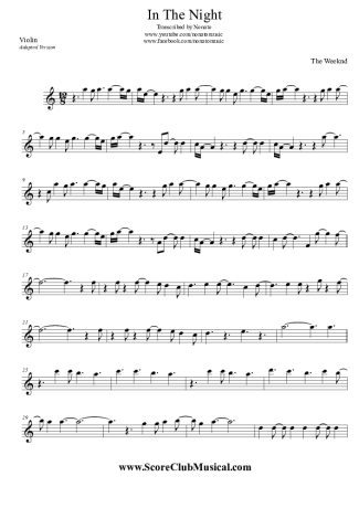 The Weeknd  score for Violin