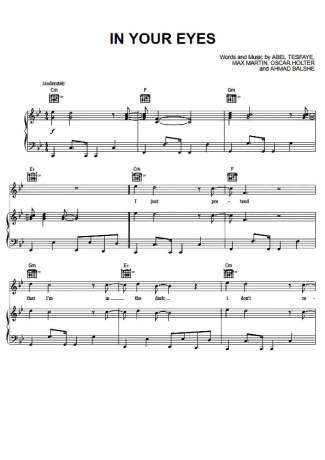 The Weeknd  score for Piano