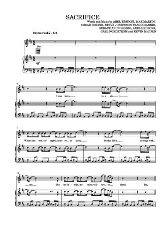 The Weeknd Sacrifice Sheet Music in B Minor (transposable) - Download &  Print - SKU: MN0248377