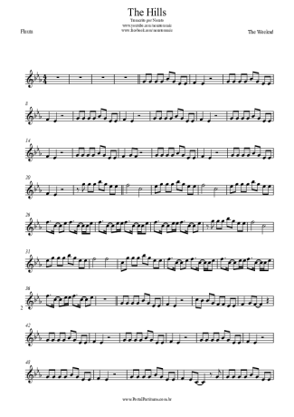 The Weeknd The Hills score for Flute