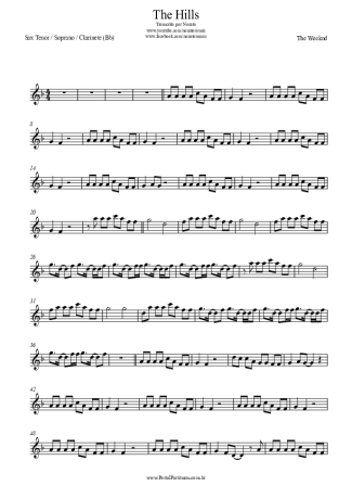 The Weeknd  score for Tenor Saxophone Soprano (Bb)