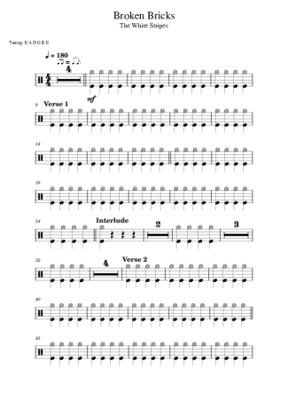 The White Stripes  score for Drums