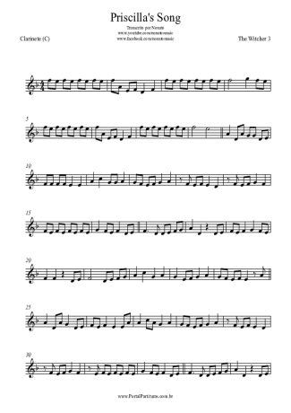 The Witcher 3 The Wolven Storm (Priscilla´s Song score for Clarinet (C)