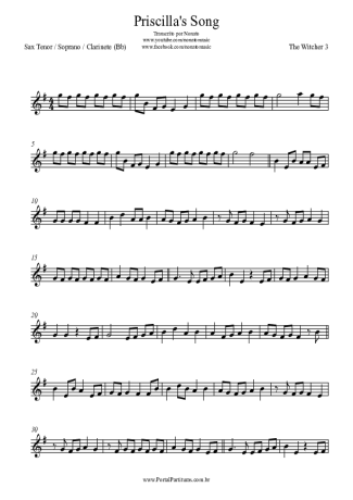 The Witcher 3  score for Tenor Saxophone Soprano (Bb)