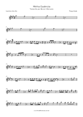 Thiago Brado Minha Essência score for Alto Saxophone