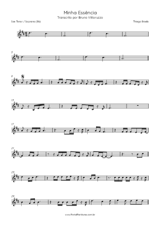 Thiago Brado Minha Essência score for Tenor Saxophone Soprano (Bb)