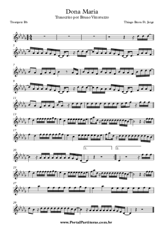 Thiago Brava Dona Maria score for Trumpet