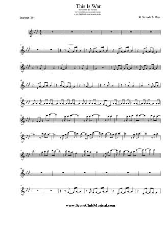 Thirty Seconds to Mars This Is War score for Trumpet