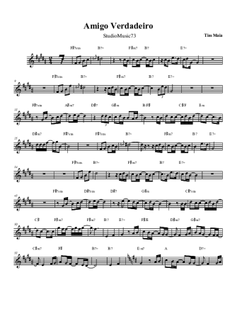 Tim Maia Amigo Verdadeiro score for Tenor Saxophone Soprano (Bb)