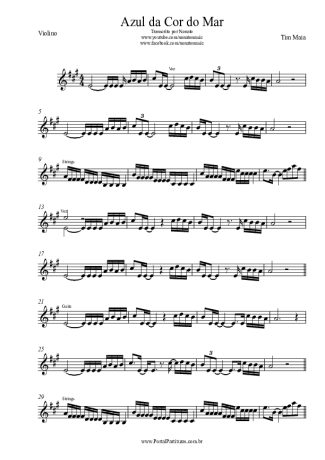 Tim Maia Azul Da Cor Do Mar score for Violin