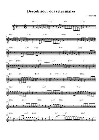 Tim Maia  score for Clarinet (Bb)