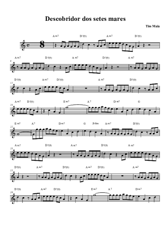Tim Maia Descobridor dos Sete Mares score for Tenor Saxophone Soprano (Bb)