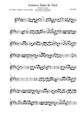 Tim Maia Gostava Tanto De Você score for Tenor Saxophone Soprano (Bb)