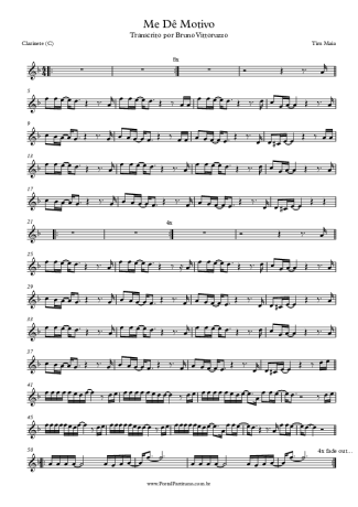 Tim Maia Me Dê Motivo score for Clarinet (C)