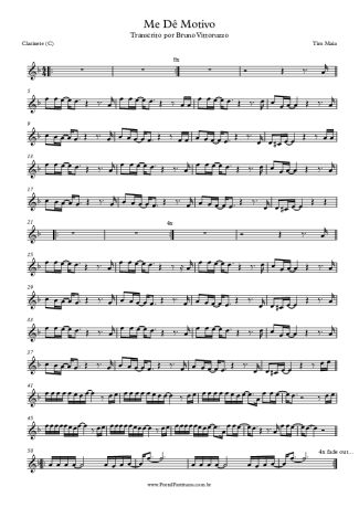 Tim Maia  score for Clarinet (C)