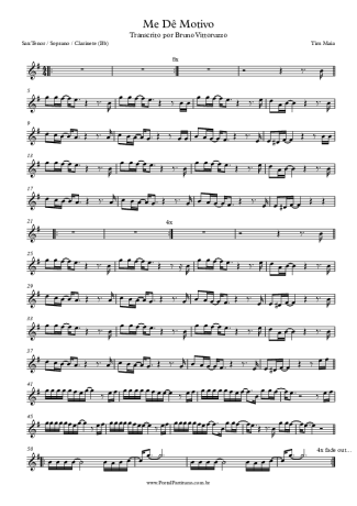 Tim Maia  score for Tenor Saxophone Soprano (Bb)