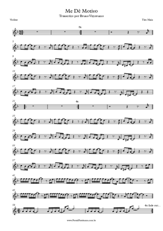 Tim Maia Me Dê Motivo score for Violin