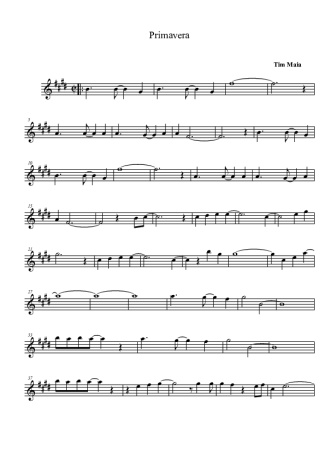 Tim Maia Primavera score for Alto Saxophone