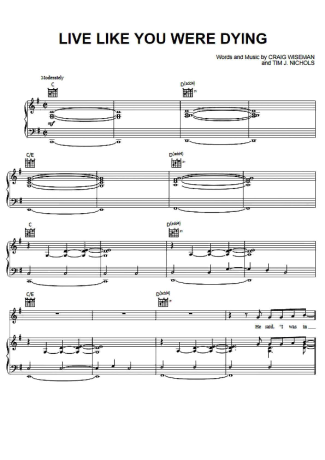 Tim McGraw  score for Piano