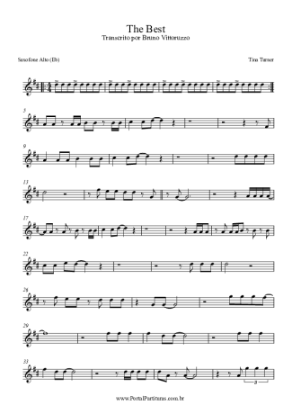 Tina Turner  score for Alto Saxophone