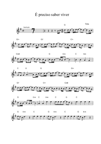 Titãs É Preciso Saber Viver score for Tenor Saxophone Soprano (Bb)