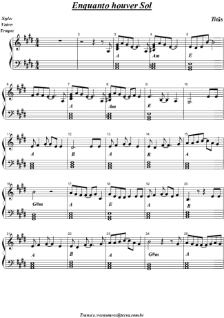 Titãs  score for Piano