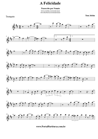 Tom Jobim A Felicidade score for Trumpet