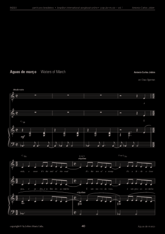 Tom Jobim Águas de Março score for Piano