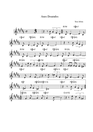 Tom Jobim Anos Dourados score for Tenor Saxophone Soprano (Bb)
