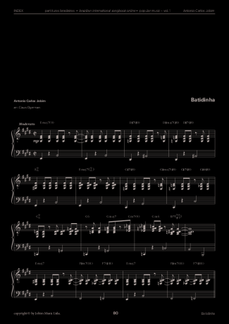 Tom Jobim Batidinha score for Piano