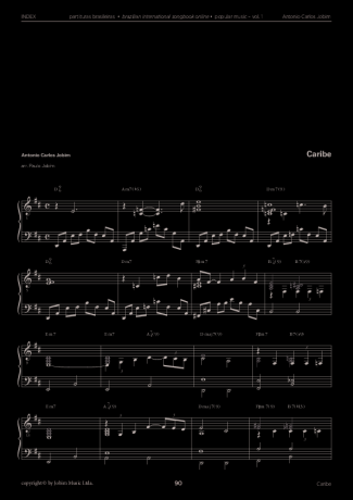 Tom Jobim Caribe score for Piano