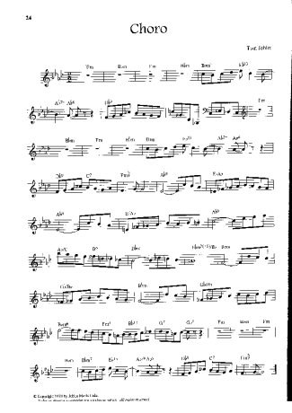 Tom Jobim Choro score for Keyboard