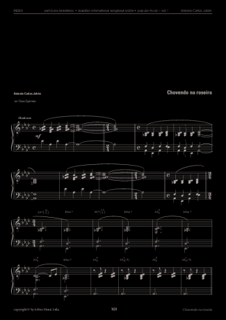 Tom Jobim Chovendo na Roseira score for Piano