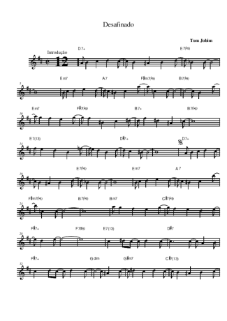 Tom Jobim Desafinado score for Alto Saxophone