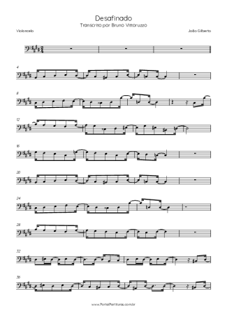 Tom Jobim  score for Cello