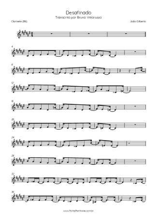 Tom Jobim Desafinado score for Clarinet (Bb)