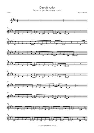 Tom Jobim Desafinado score for Harmonica