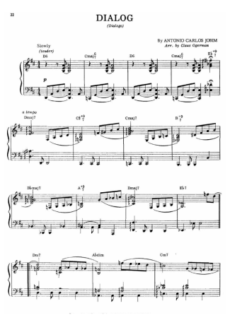 Tom Jobim Dialog score for Piano