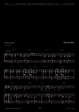 Tom Jobim Este Seu Olhar score for Piano