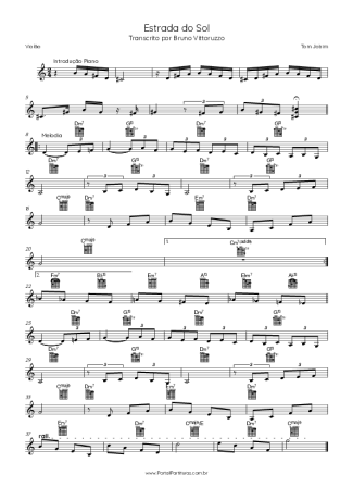 Tom Jobim Estrada Do Sol score for Acoustic Guitar