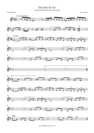 Tom Jobim  score for Clarinet (Bb)