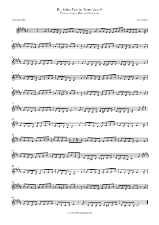 Tom Jobim Eu Não Existo Sem Você score for Trumpet