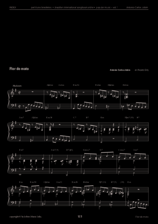 Tom Jobim Flor do Mato score for Piano