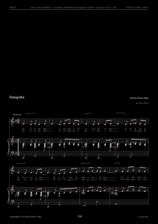 Tom Jobim Fotografia score for Piano