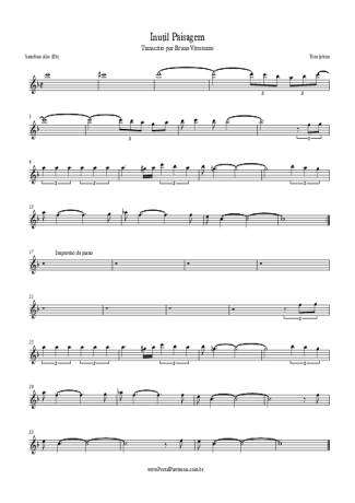 Tom Jobim Inútil Paisagem score for Alto Saxophone