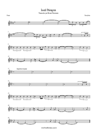 Tom Jobim Inútil Paisagem score for Flute