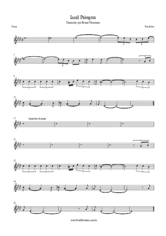 Tom Jobim Inútil Paisagem score for Flute