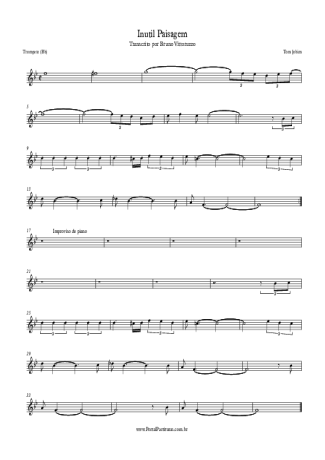 Tom Jobim Inútil Paisagem score for Trumpet